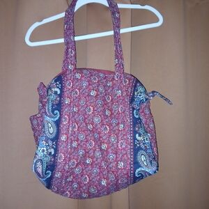 Vera Bradley Red and Blue Paisley Shoulder Bag